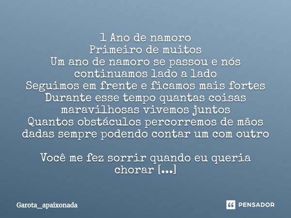 mensagem curta 1 ano namoro instagram