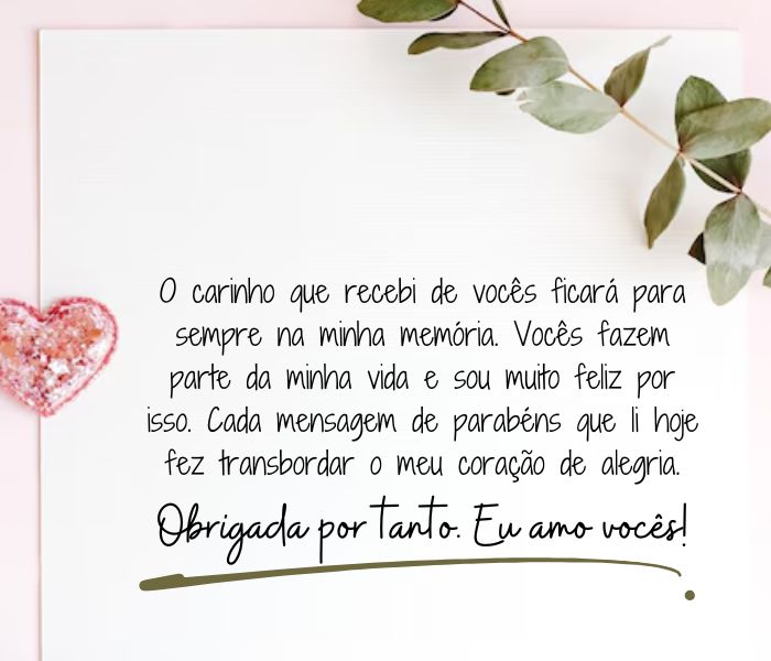 agradecimento post aniversário