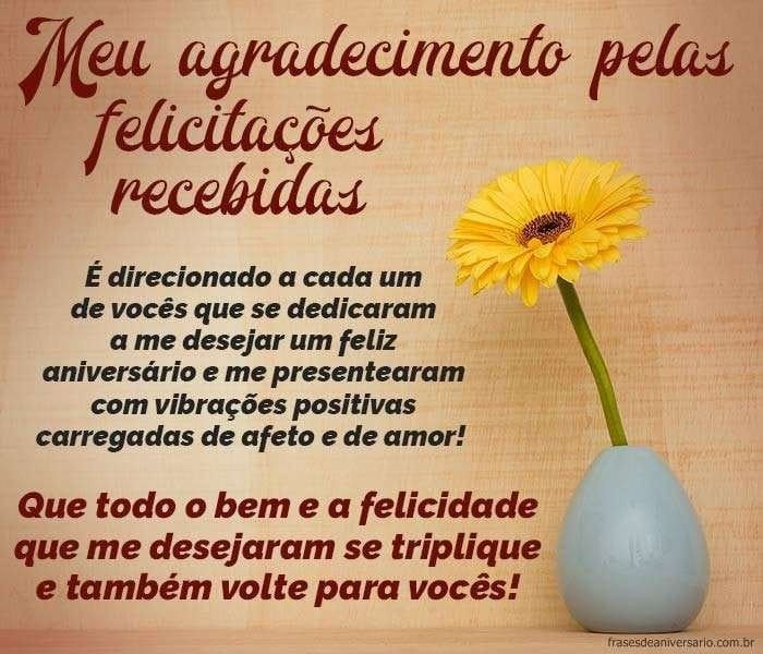 agradecimento por mensagens de aniversário