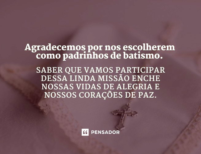 agradecimento madrinha batismo