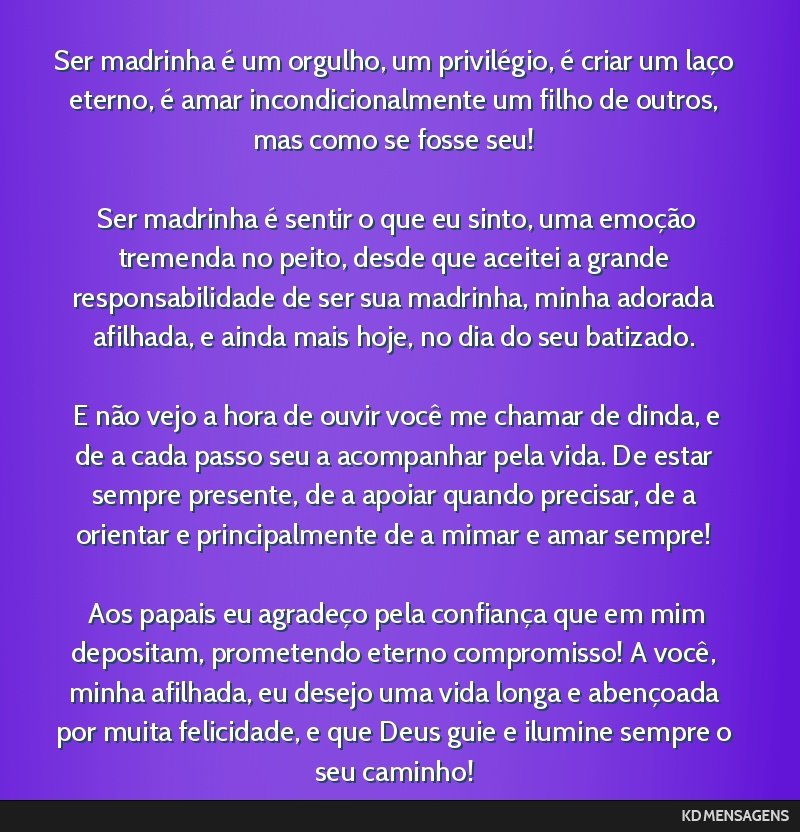 como agradecer por ser madrinha