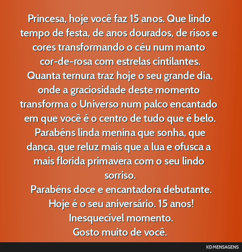 cartão 15 anos para sobrinha