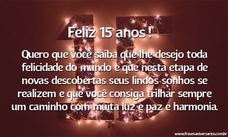 desejos para 15 anos