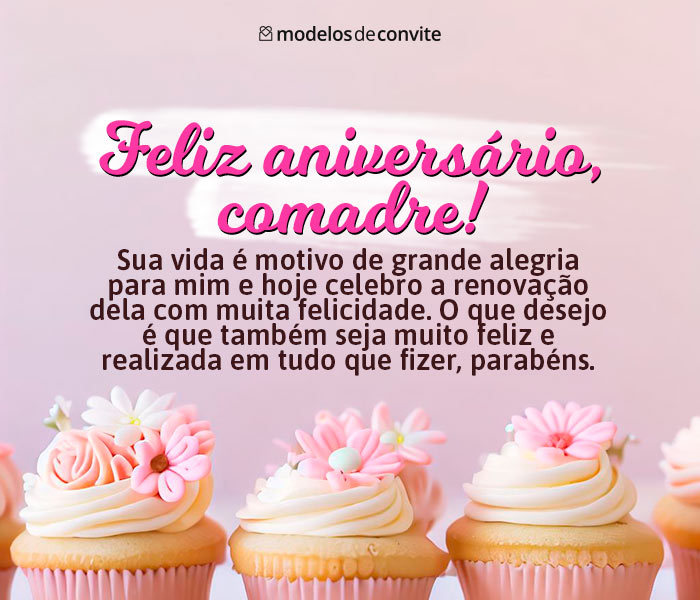 mensagem aniversário comadre irmã