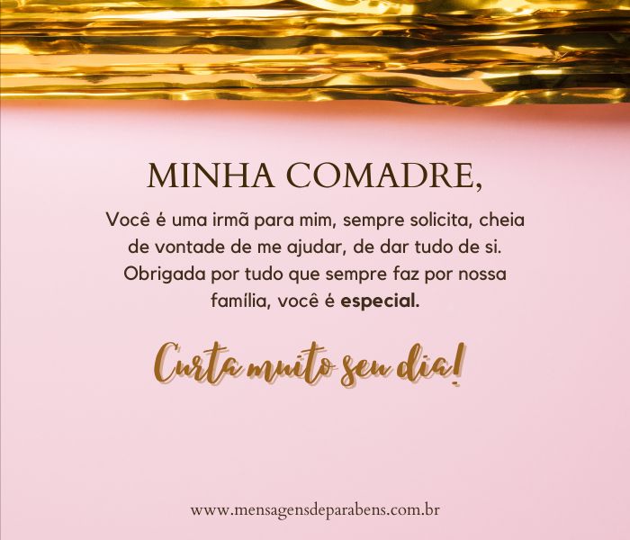 comadre madrinha do meu filho mensagem