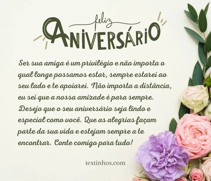 texto de aniversário para amiga