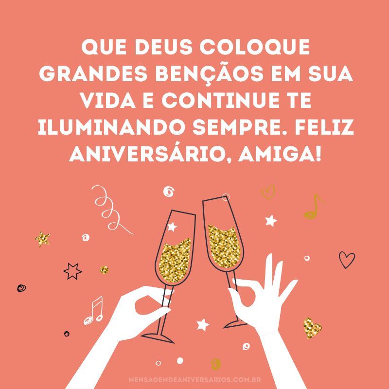 mensagens curtas de aniversário para amiga
