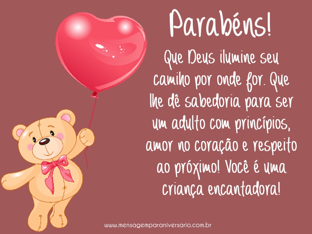 mensagem aniversário infantil