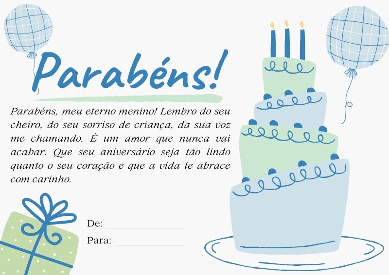 frases de aniversário para criança pequena