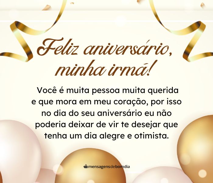 como desejar feliz aniversário para irmã