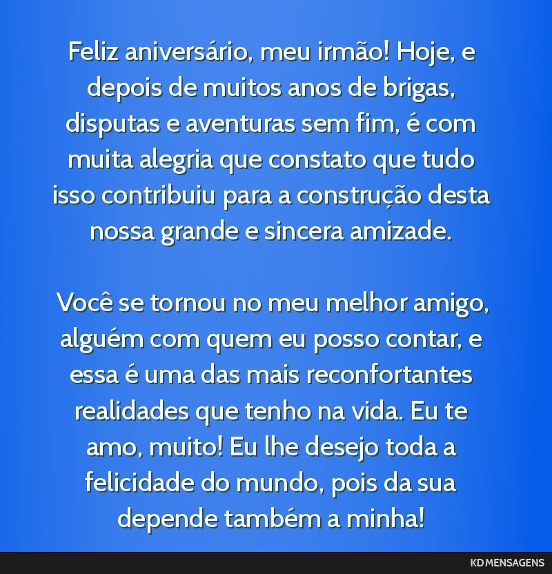 mensagem para irmão mais novo