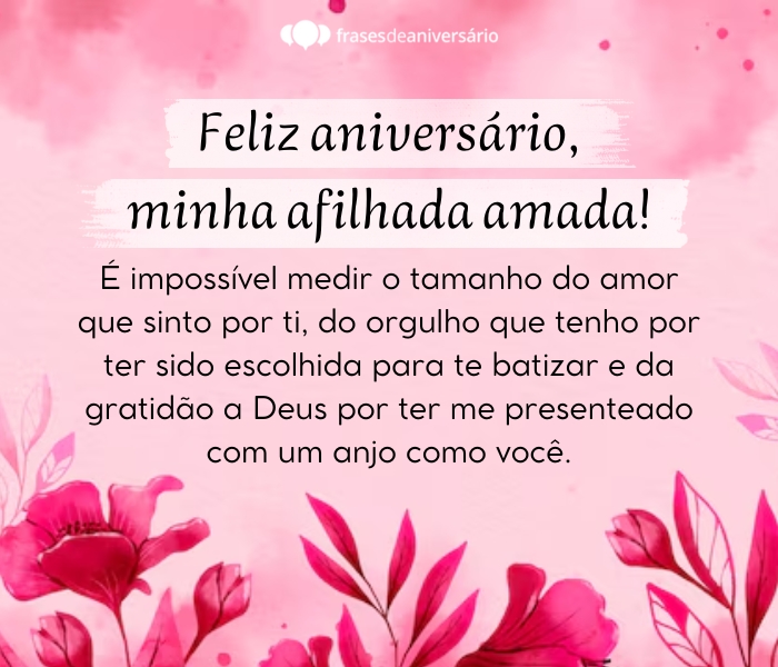 mensagem emocionante para afilhada de aniversário