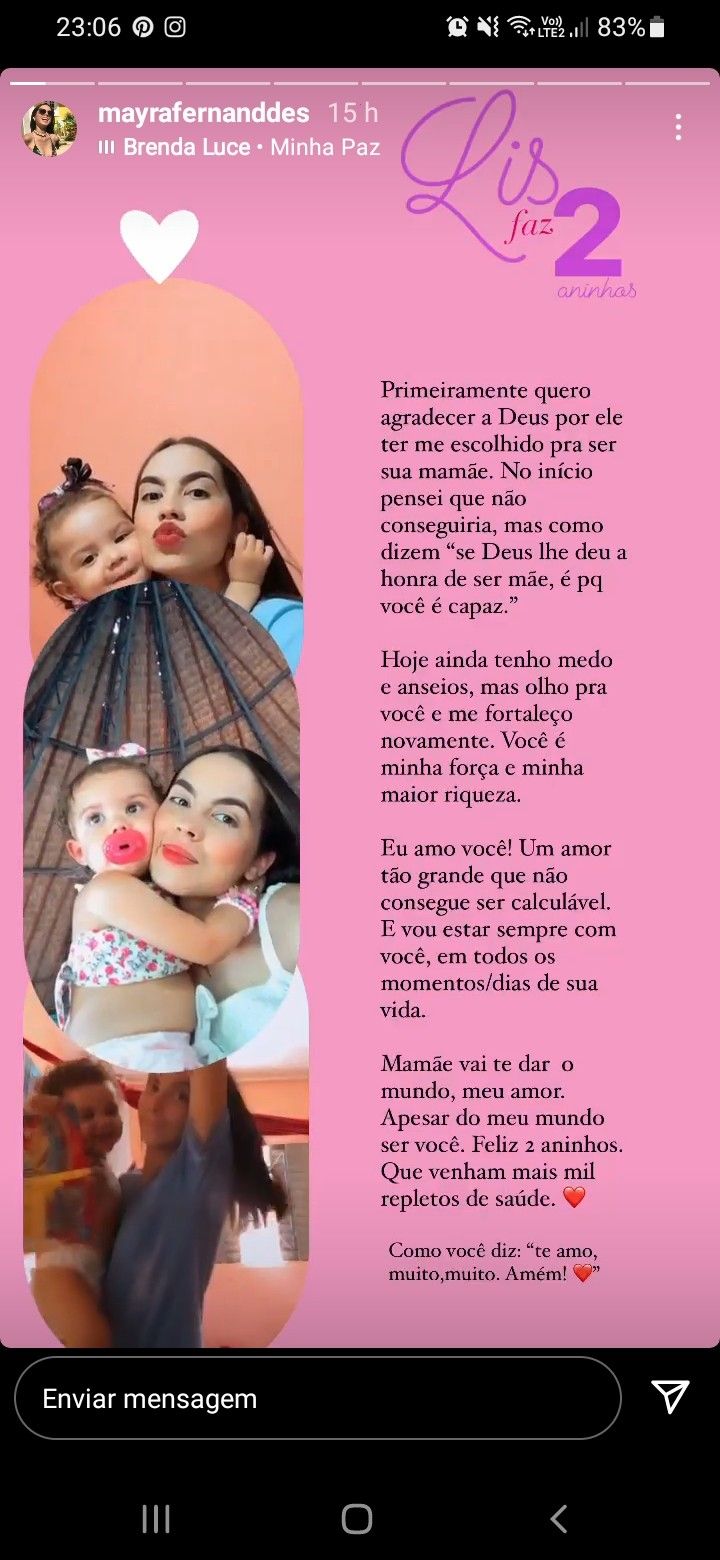 legenda aniversário filha instagram