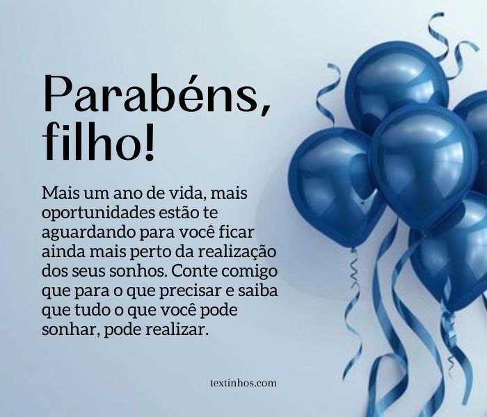 mensagens curtas de aniversário para filho