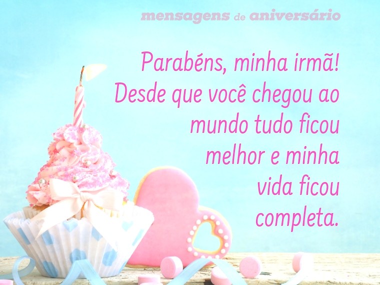 desejos de aniversário para irmã mais nova