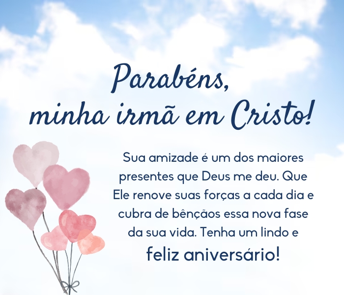 frases de aniversário para irmã da congregação