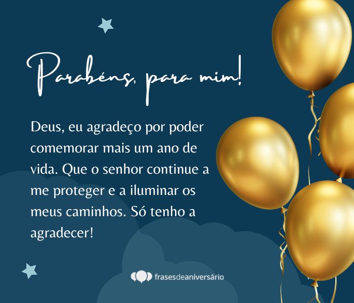 parabéns para mim mesmo com fé