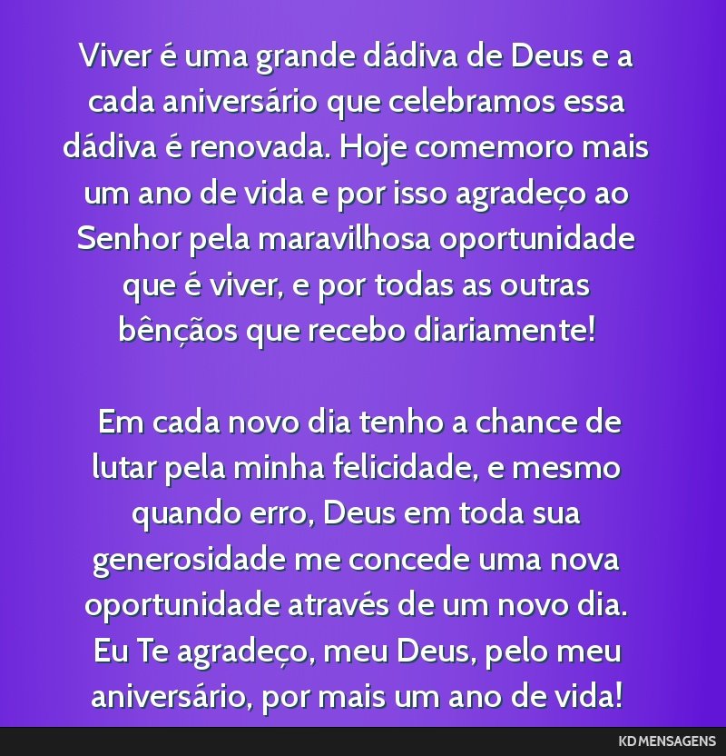 gratidão pela vida aniversário