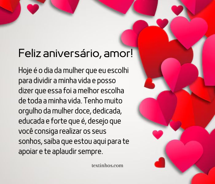 cartas de aniversário para esposa