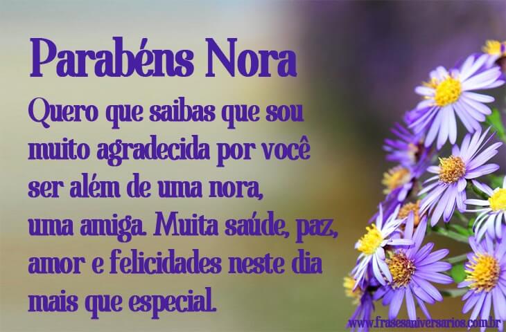 frase de aniversário para nora