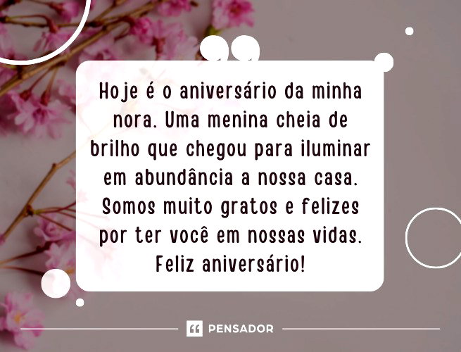mensagem de aniversário para nora evangélica