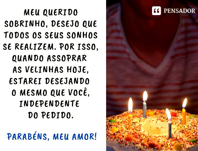 mensagens para sobrinho de tia