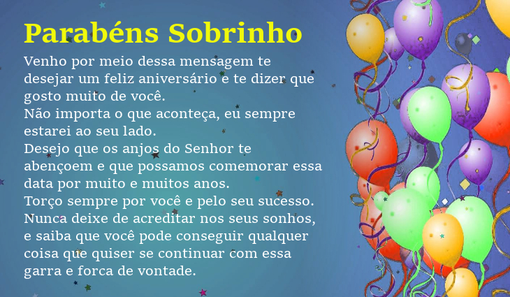 mensagens para sobrinho de tio