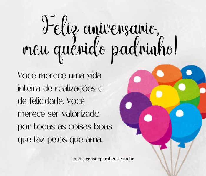 como escrever mensagem aniversário padrinho