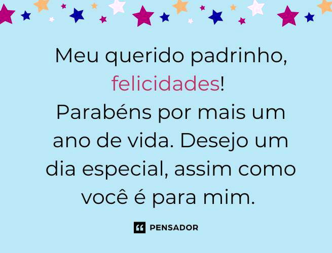 cartão aniversário padrinho