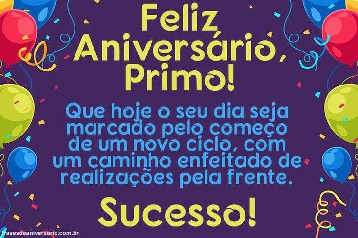 parabéns primo querido whatsapp