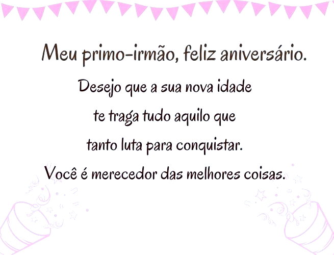 mensagens de aniversário para primo mais velho