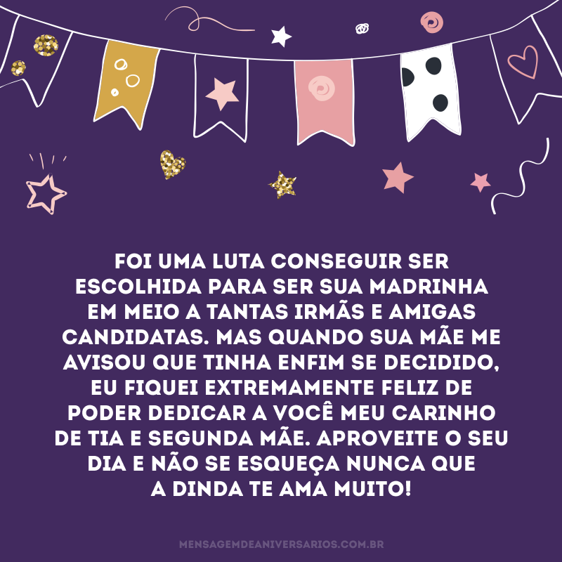 frases de aniversário para sobrinha que é minha afilhada