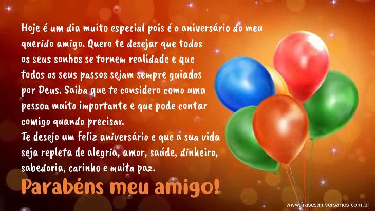 status de aniversário para amigo especial