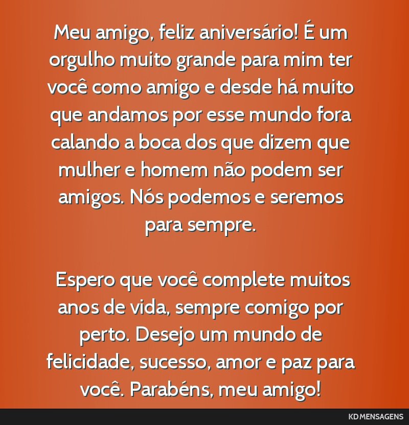 texto de aniversário para amigo querido