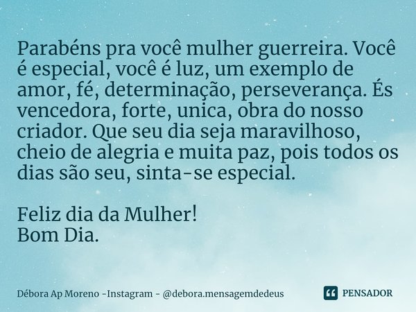 parabéns para mulher guerreira