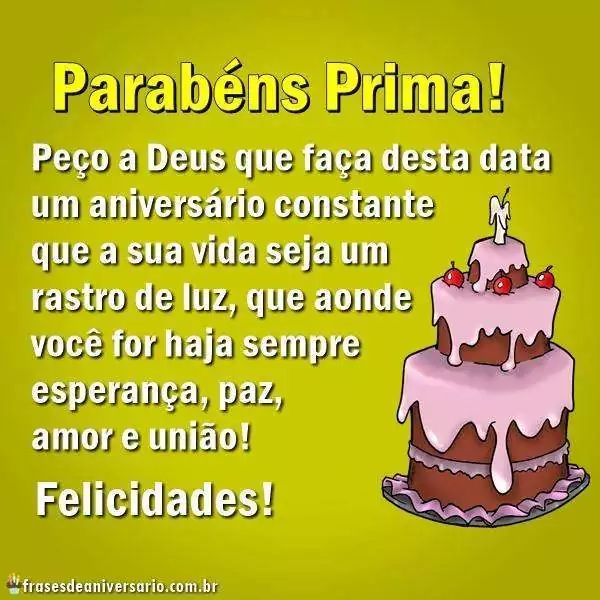 feliz aniversário prima querida