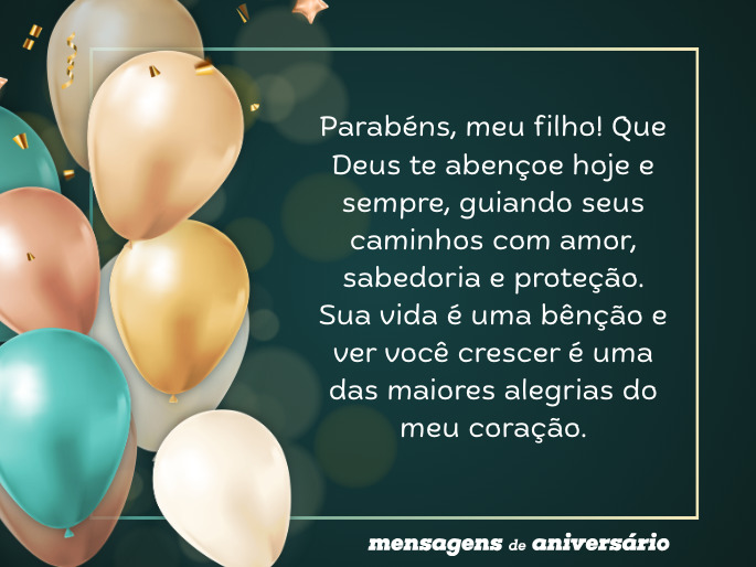 mensagem de aniversário para filho mulher