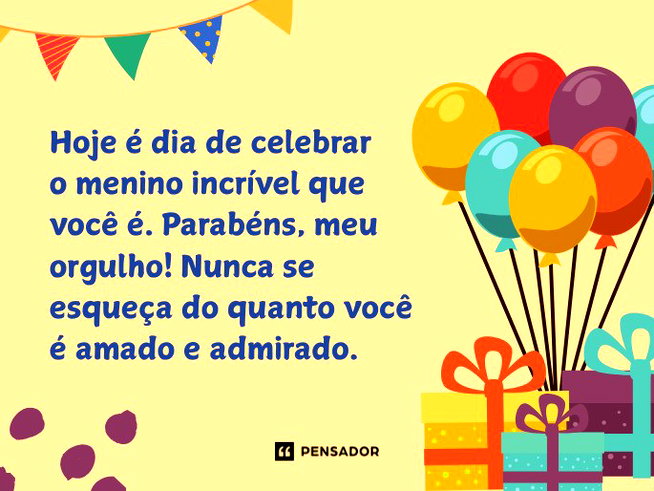 mensagem de aniversário para filho pequeno