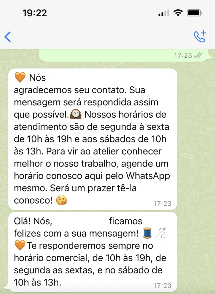 resposta automática whatsapp