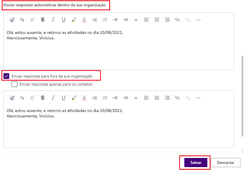 gerenciamento de ausência online