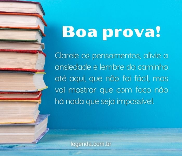 incentivo antes de prova importante