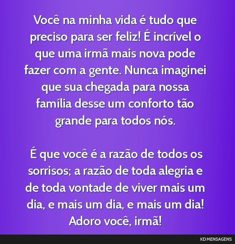 mensagem para irmã querida