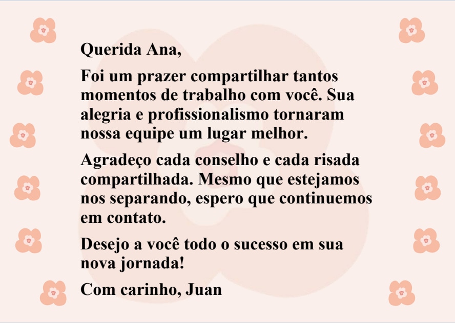 mensagem para colega que vai sair da empresa