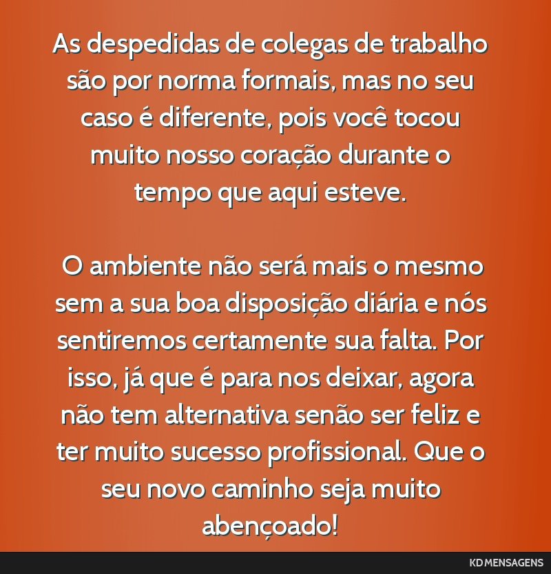 despedida profissional colega