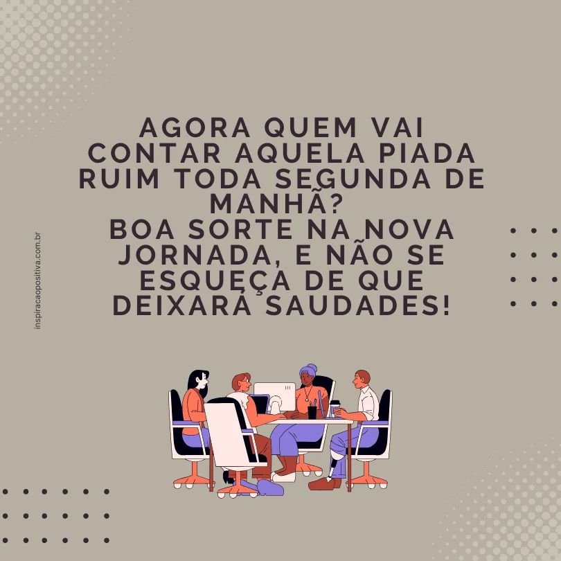mensagem curta colega trabalho saindo