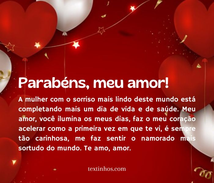 mensagem de aniversário para namorada criativa