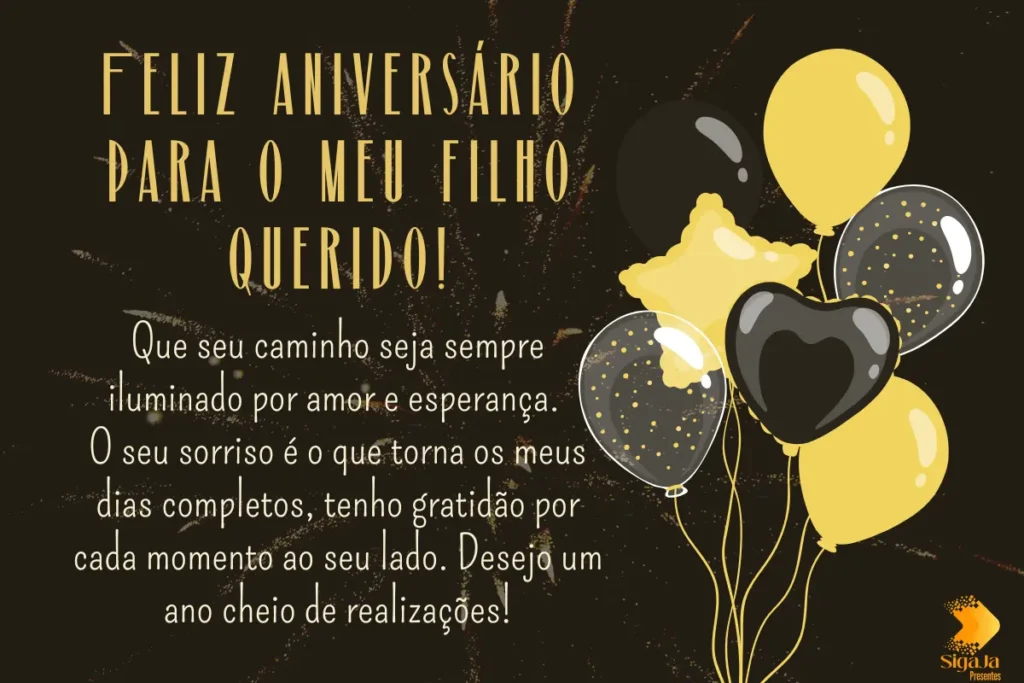 cartão de aniversário para filho