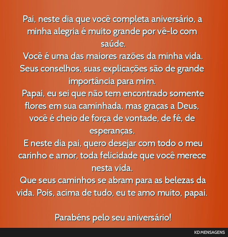 como desejar feliz aniversário para o pai