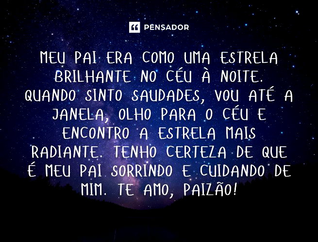 carta para pai que faleceu
