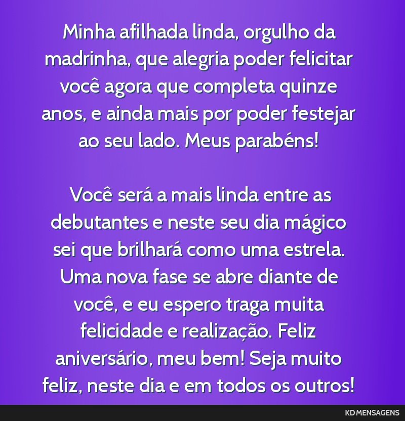 mensagem para afilhada de batismo